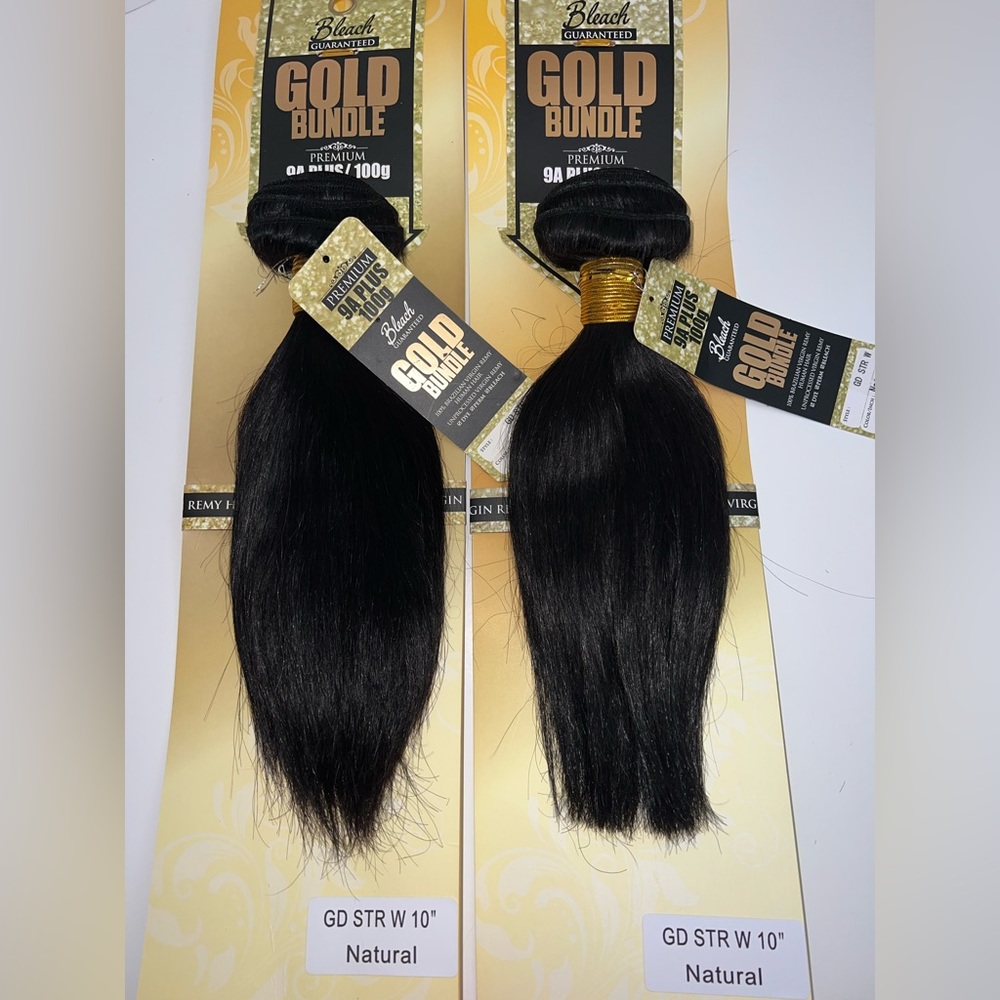 Gold Bundle 10in straight human hair